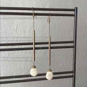 White howlite Lolita dangle earrings drops
